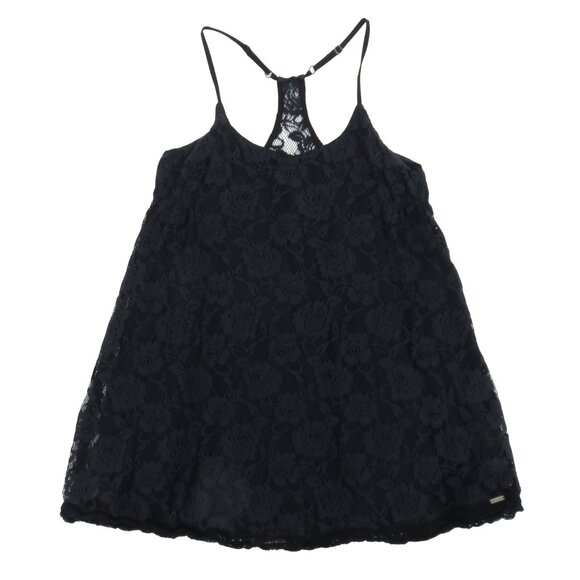 Abercrombie Kids Girls Large Blue Rose Flower Floral Lace Spaghetti Strap Dress - Picture 1 of 12